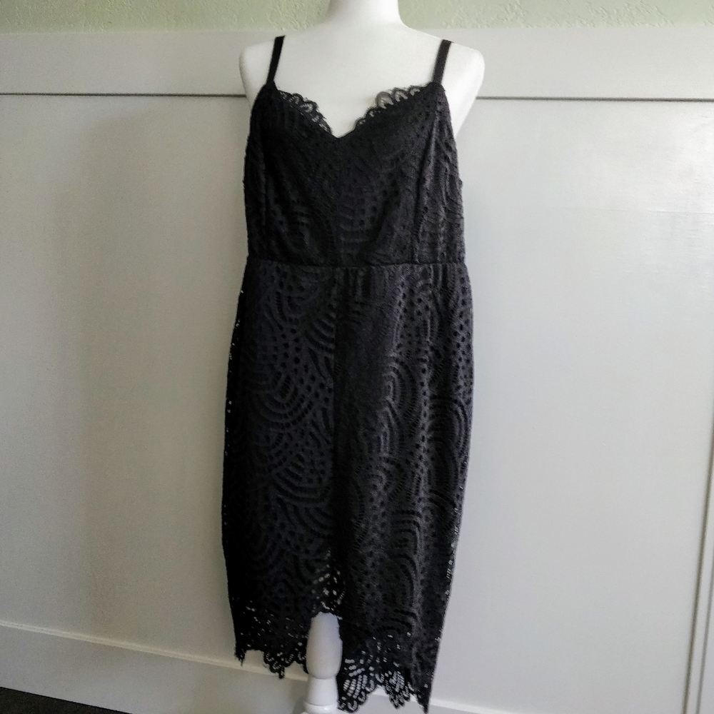 Black Lace Overlay Torrid High Low Sundress